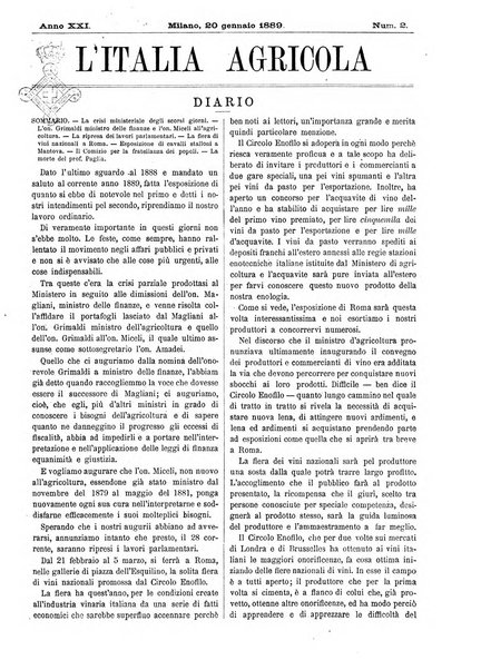 L'Italia agricola giornale dedicato al miglioramento morale ed economico delle popolazioni rurali