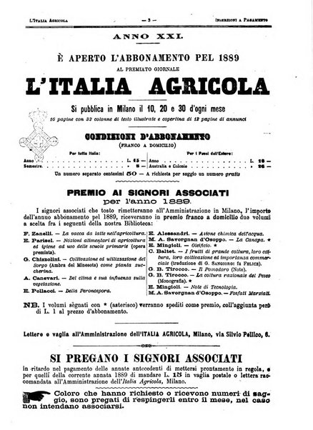 L'Italia agricola giornale dedicato al miglioramento morale ed economico delle popolazioni rurali