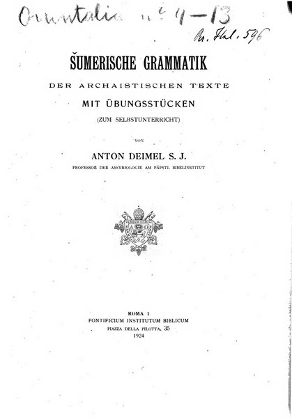 Orientalia commentarii de rebus assyro-babylonicis, arabicis, aegyptiacis