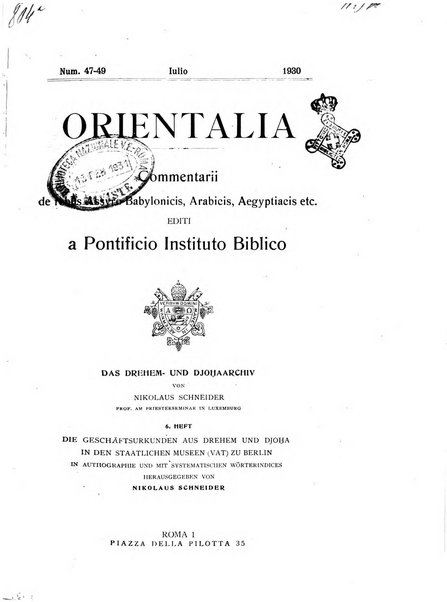 Orientalia commentarii de rebus assyro-babylonicis, arabicis, aegyptiacis