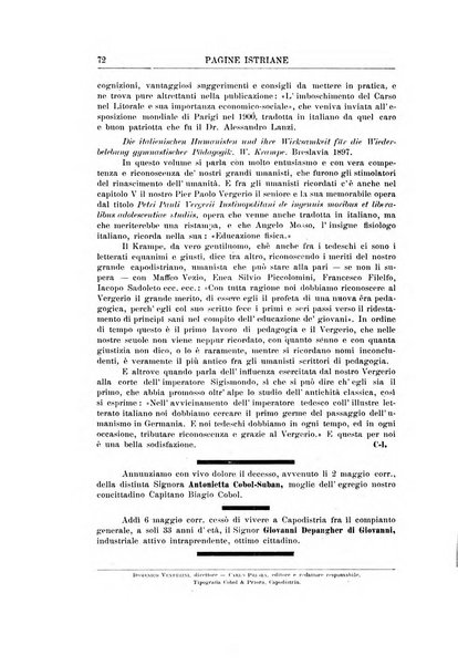 Pagine istriane periodico scientifico letterario-artistico