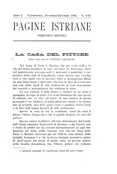 Pagine istriane periodico scientifico letterario-artistico