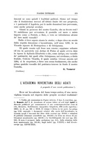 Pagine istriane periodico scientifico letterario-artistico