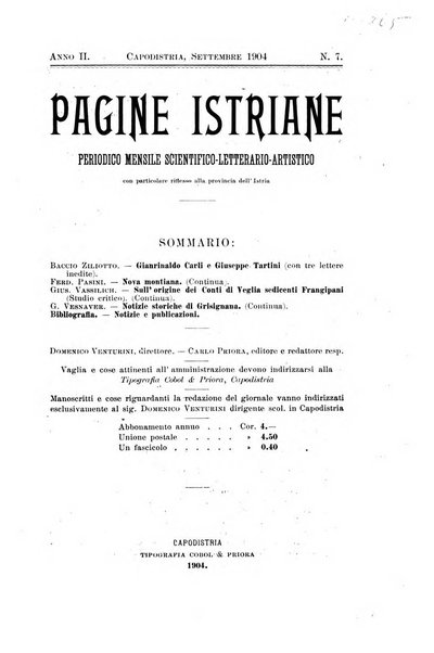 Pagine istriane periodico scientifico letterario-artistico