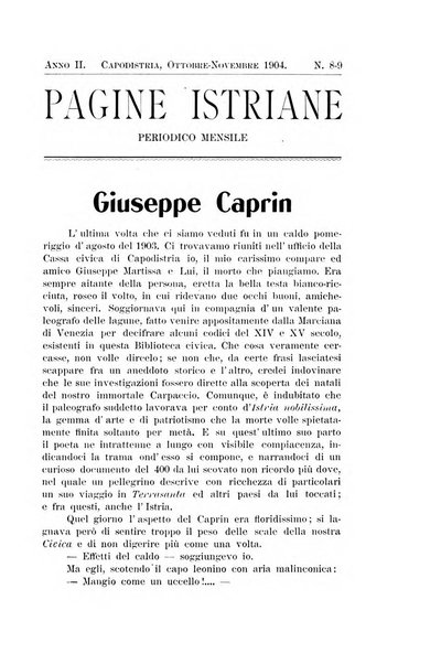 Pagine istriane periodico scientifico letterario-artistico