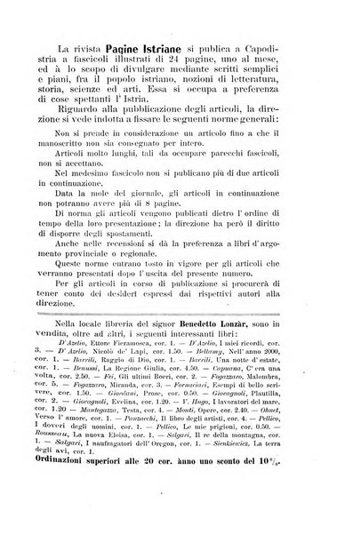 Pagine istriane periodico scientifico letterario-artistico