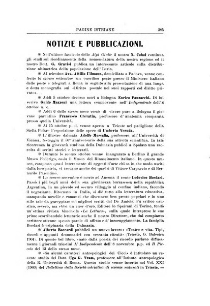 Pagine istriane periodico scientifico letterario-artistico