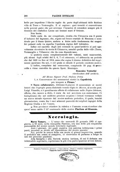 Pagine istriane periodico scientifico letterario-artistico