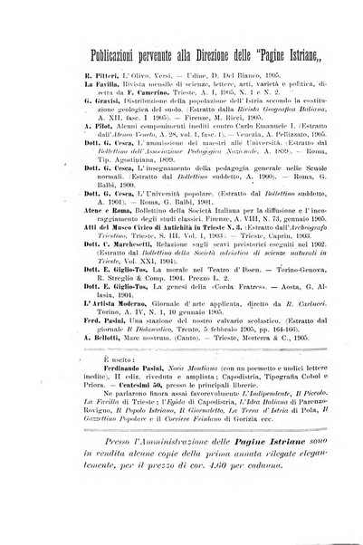 Pagine istriane periodico scientifico letterario-artistico