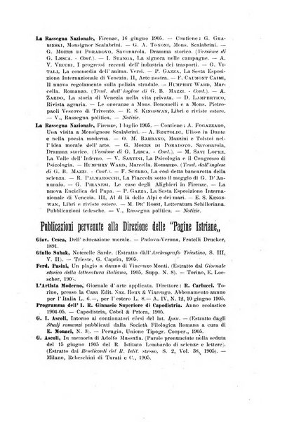 Pagine istriane periodico scientifico letterario-artistico