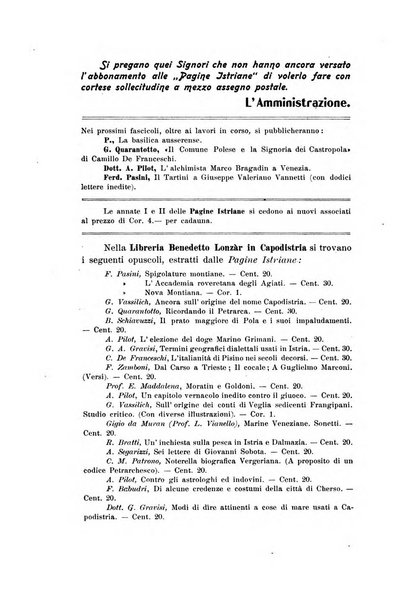 Pagine istriane periodico scientifico letterario-artistico