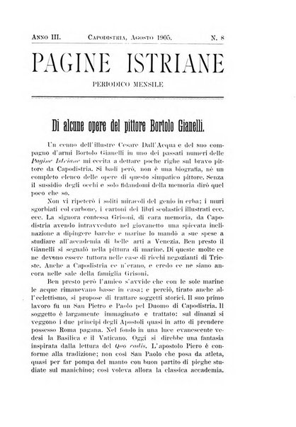 Pagine istriane periodico scientifico letterario-artistico