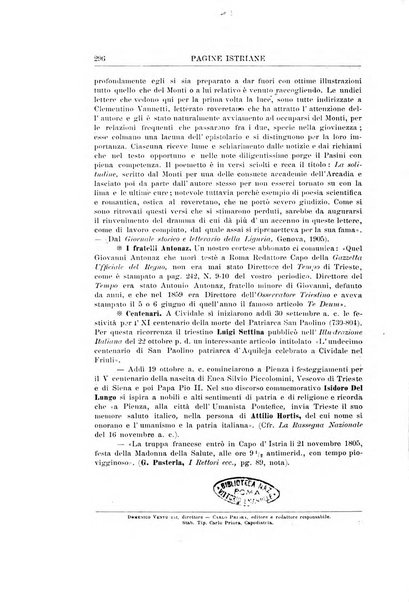 Pagine istriane periodico scientifico letterario-artistico