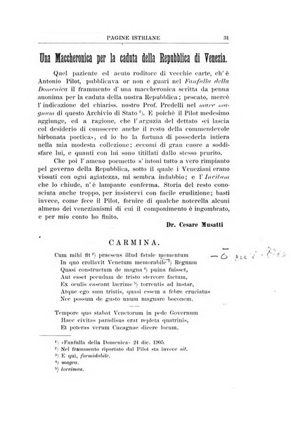 Pagine istriane periodico scientifico letterario-artistico