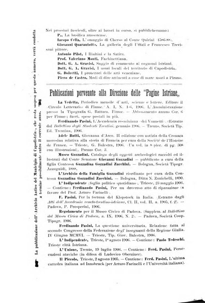 Pagine istriane periodico scientifico letterario-artistico