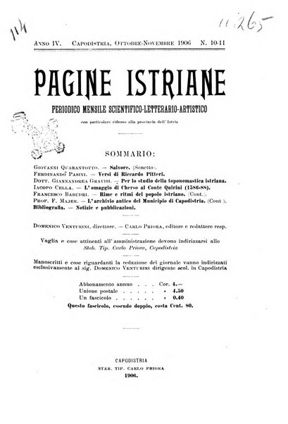 Pagine istriane periodico scientifico letterario-artistico