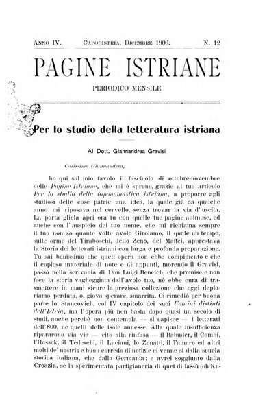 Pagine istriane periodico scientifico letterario-artistico