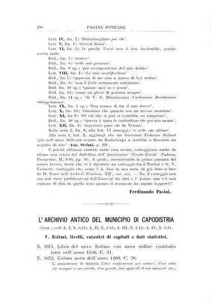 Pagine istriane periodico scientifico letterario-artistico