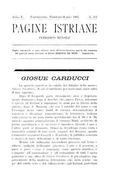 Pagine istriane periodico scientifico letterario-artistico