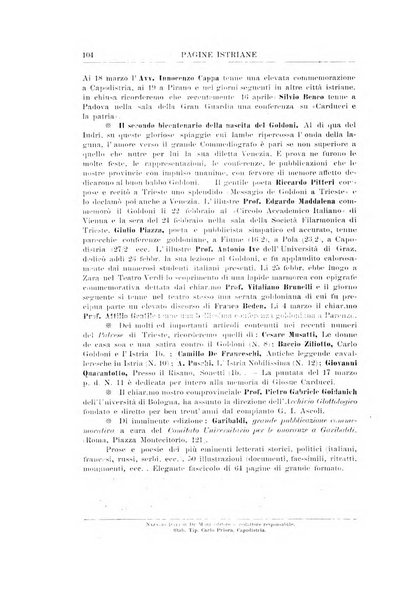 Pagine istriane periodico scientifico letterario-artistico