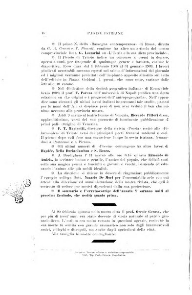 Pagine istriane periodico scientifico letterario-artistico