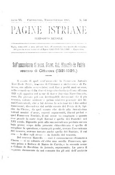 Pagine istriane periodico scientifico letterario-artistico