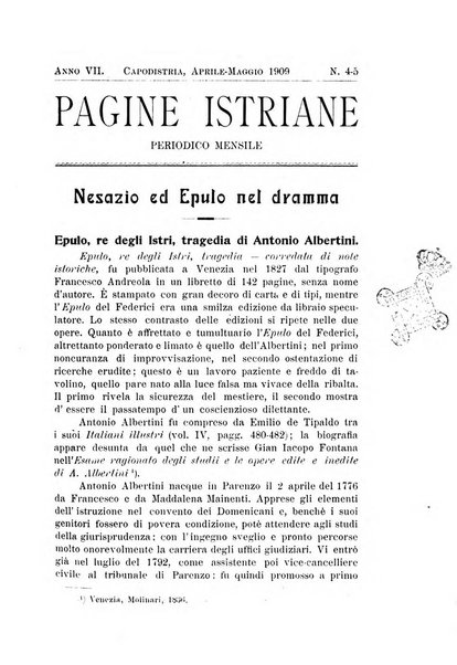 Pagine istriane periodico scientifico letterario-artistico