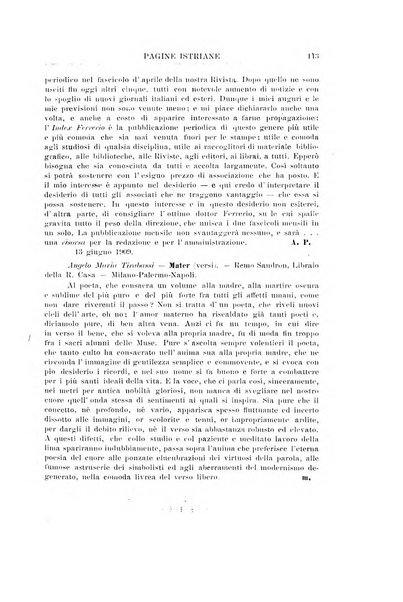 Pagine istriane periodico scientifico letterario-artistico