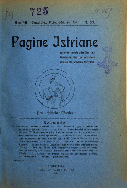 Pagine istriane periodico scientifico letterario-artistico