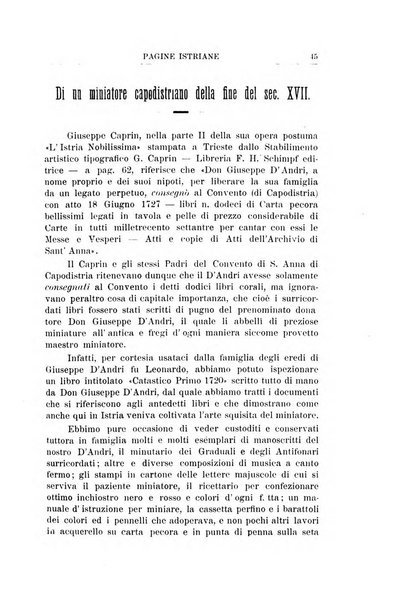 Pagine istriane periodico scientifico letterario-artistico