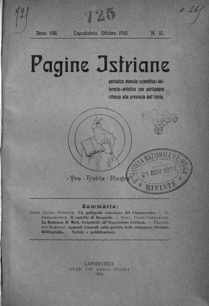 Pagine istriane periodico scientifico letterario-artistico