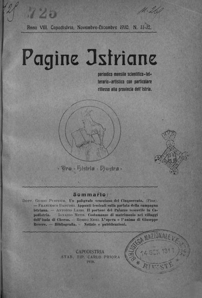 Pagine istriane periodico scientifico letterario-artistico