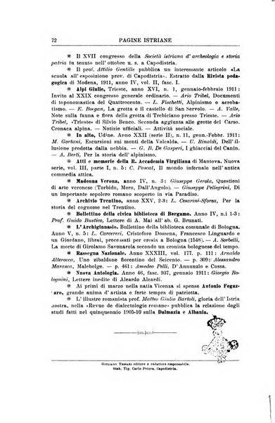 Pagine istriane periodico scientifico letterario-artistico