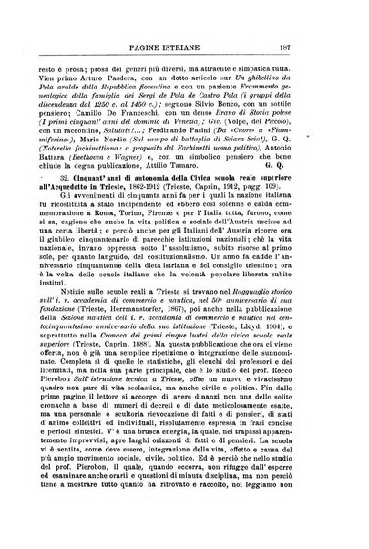 Pagine istriane periodico scientifico letterario-artistico