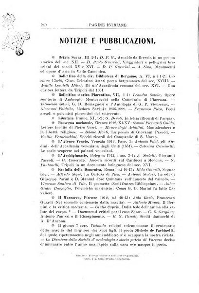 Pagine istriane periodico scientifico letterario-artistico