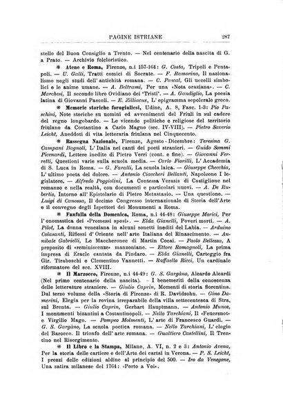 Pagine istriane periodico scientifico letterario-artistico