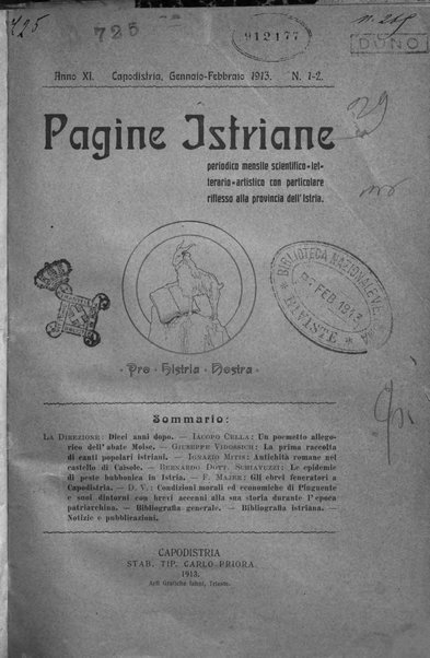 Pagine istriane periodico scientifico letterario-artistico