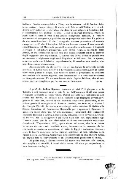 Pagine istriane periodico scientifico letterario-artistico