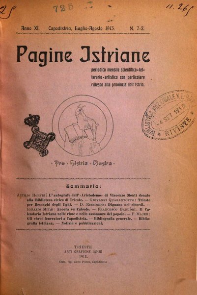 Pagine istriane periodico scientifico letterario-artistico