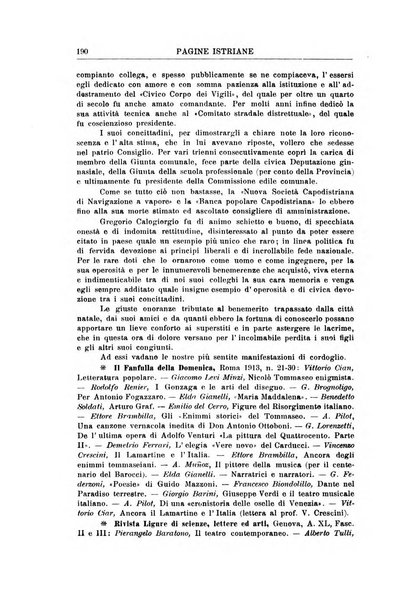 Pagine istriane periodico scientifico letterario-artistico