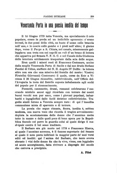 Pagine istriane periodico scientifico letterario-artistico