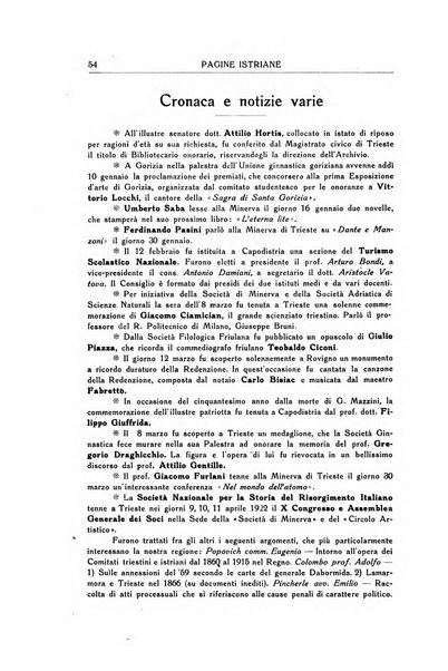 Pagine istriane periodico scientifico letterario-artistico