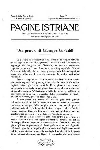 Pagine istriane periodico scientifico letterario-artistico