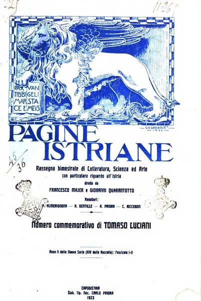 Pagine istriane periodico scientifico letterario-artistico