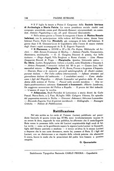 Pagine istriane periodico scientifico letterario-artistico