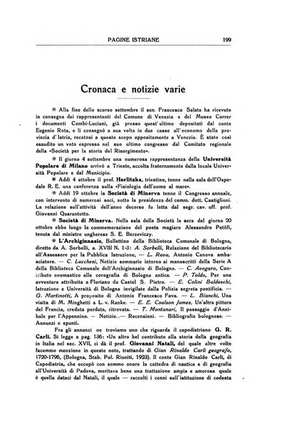 Pagine istriane periodico scientifico letterario-artistico