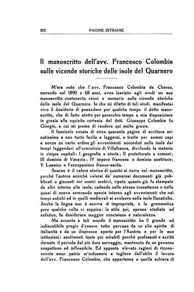 Pagine istriane periodico scientifico letterario-artistico