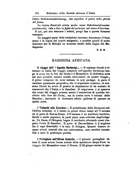 Africa bollettino della Società africana d'Italia