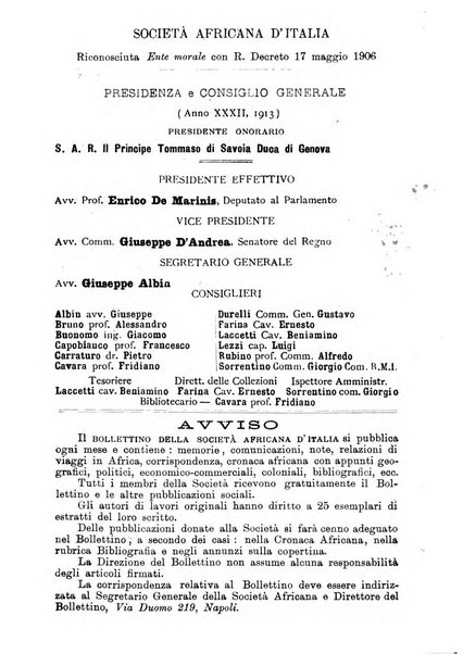 L'Africa italiana bollettino della Società africana d'Italia