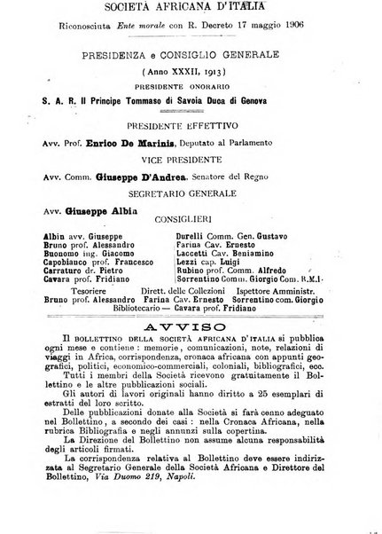 L'Africa italiana bollettino della Società africana d'Italia